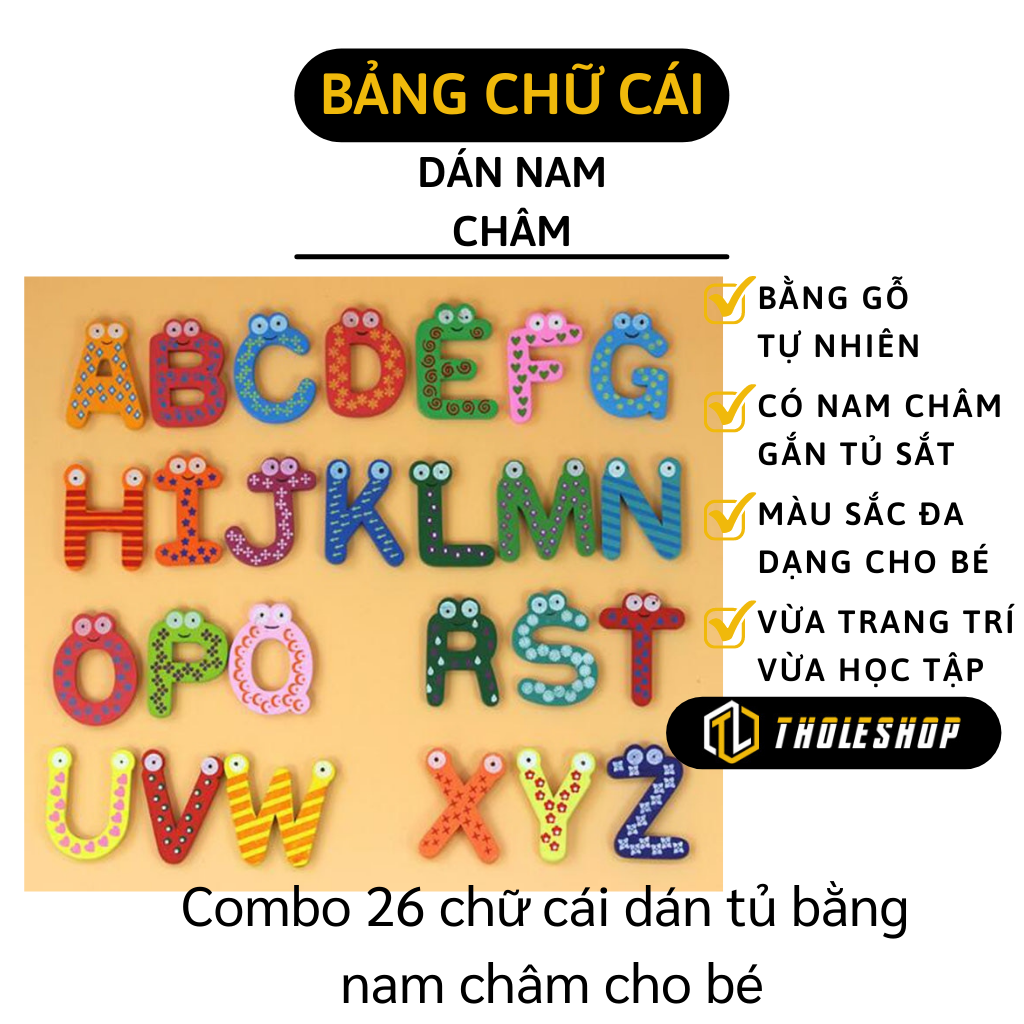 Bảng chữ cái - Combo 26 bảng chữ cái tiếng anh nam châm dán tủ lạnh tiện lợi cho bé học tập