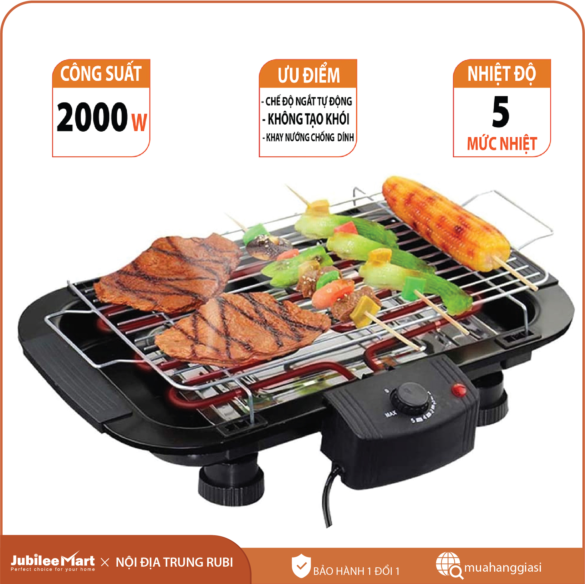 [ SIÊU SALE] Bếp Nướng Không Khói,Bếp nướng điện không khói công nghệ Hàn Quốc mẫu mã mới 2022,Lò nướng điện không khói nhập khẩu tiết kiện điện,Chế độ tự động ngắt điện cực an toàn - Bảo hành 1 đổi 1