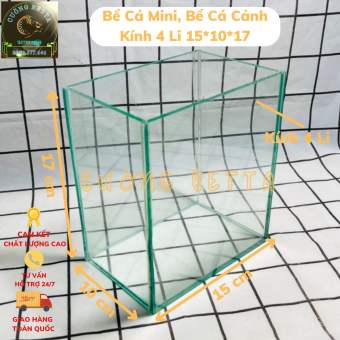 HỒ CÁ MINI, HỒ KÍNH ĐỂ BÀN CÁ BETTA GIẤU KEO KÍCH THƯỚC 15*17*10