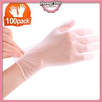 Set 100 Găng Tay Vinyl Pvc Bảo Vệ An Toàn Thực Phẩm (Không Bột)