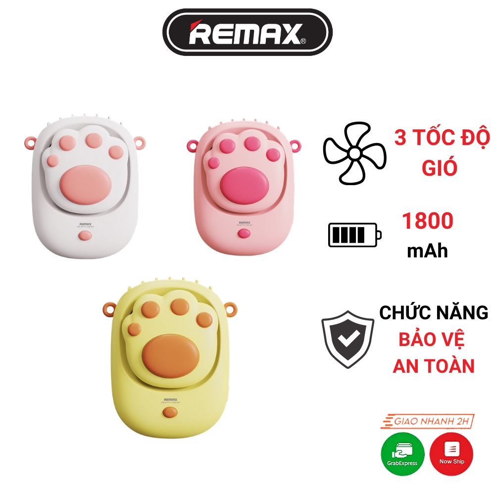 Quạt đeo cổ mini Remax F6 quạt treo cổ cầm tay dễ thương cho bé và trẻ em chính hãng phù hợp với đi học, đi làm, dã ngoại bảo hành 3 tháng