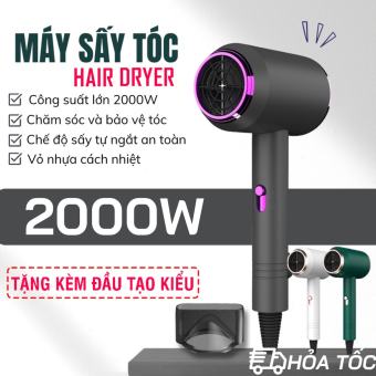 Máy Sấy Tóc Mini Công Suất Lớn Tạo Kiểu Với 2 Chiều Nóng Lạnh, Máy Sấy Phạm Thoại Có Ánh Sáng Tím, Tặng Kèm Đầu Tạo Kiểu