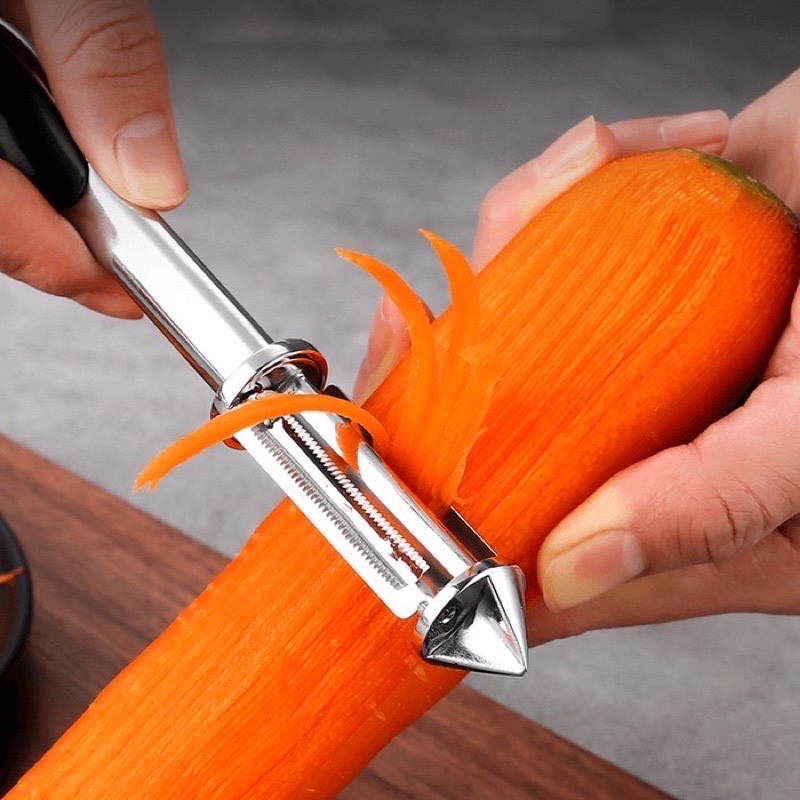 Bộ nạo rau củ quả inox đa năng 5 in 1 - Dụng cụ nạo vỏ hoa quả bào sợi khoét vỏ đa năng dễ dàng tiện lợi - D025