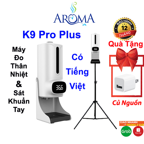 MÁY ĐO THÂN NHIỆT k9 pro plus KIÊM XỊT SÁT KHUẨN TAY TỰ ĐỘNG | MÁY KHỬ KHUẨN XỊT RỬA TAY KHỬ TRÙNG
