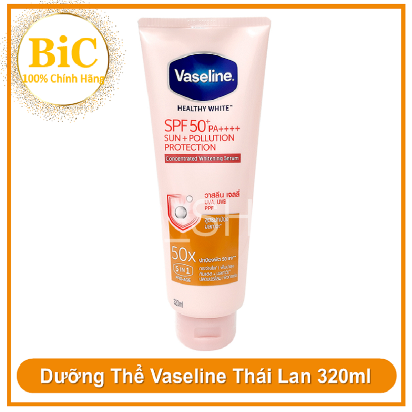 Dưỡng thể vaseline 50x spf 50++ 320ml thái lan