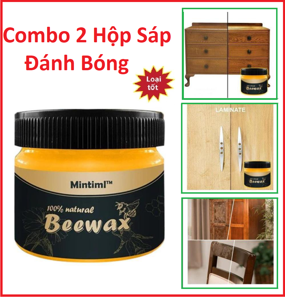 Combo 2 Kem Sáp Ong Lau Đánh Bóng Sàn Gỗ, Đồ Gỗ Beewax - Chống Thấm Nước, Tăng Sức Chịu Mài Mòn, Làm Mới Đồ Gỗ, Sàn Gỗ.