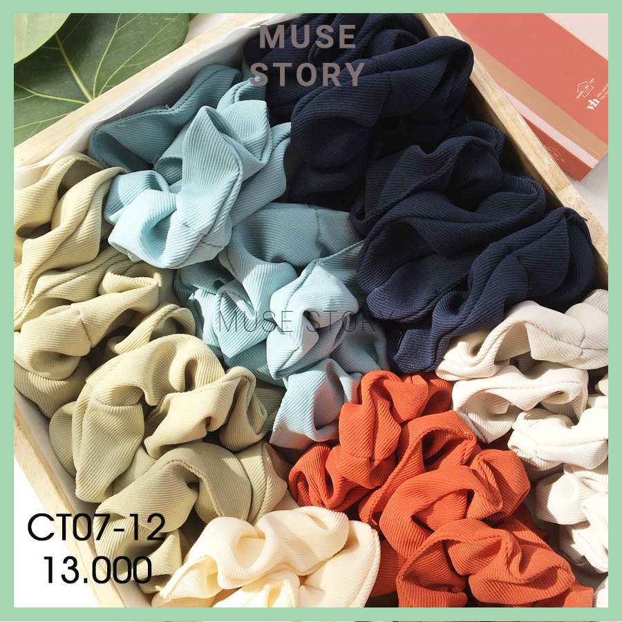 Cột tóc, scrunchies vải gân nhiều màu xinh xắn