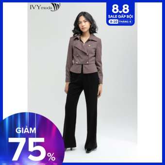 Áo khoác nữ dáng ngắn họa tiết IVY moda MS 70M6198