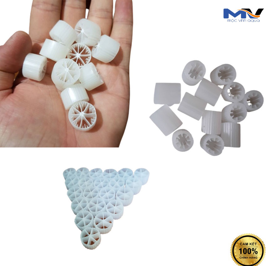 Hạt lọc Kaldnes micro và 6 cánh HDPE nguyên sinh cho hồ cá