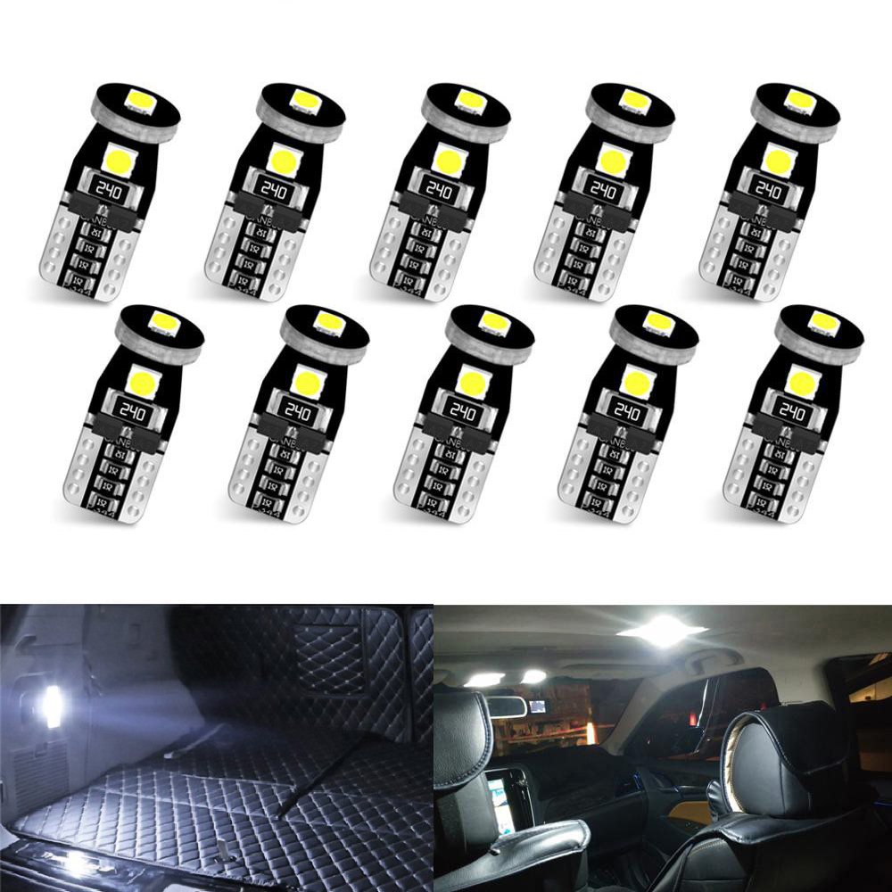 10 chiếc bóng đèn led t10 led canbus w5w đèn tín hiệu trắng 168 194 6000k đèn biển số đọc sách dạng vòm đèn nội thất ô tô xe hơi 12v