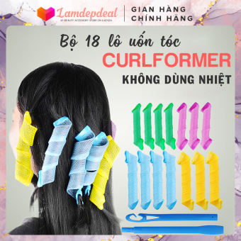 ♥ Lamdepdeal - Bộ uốn tóc không dùng nhiệt Curlformers - Lô cuốn tóc tạo kiểu tóc xoăn nhanh - Bộ 18 lô đủ dùng cho cả đầu - Dụng cụ làm tóc