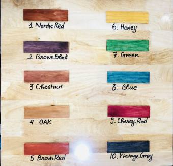 Bảng màu sơn lau gỗ gốc dầu 10 màu