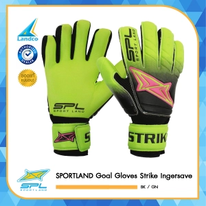 ภาพหน้าปกสินค้าSportland ถุงมือ โกล์ว SPL Goal Gloves Strike ฟิงเกอร์เซฟ Fingersave - BK / GN (590) ที่เกี่ยวข้อง