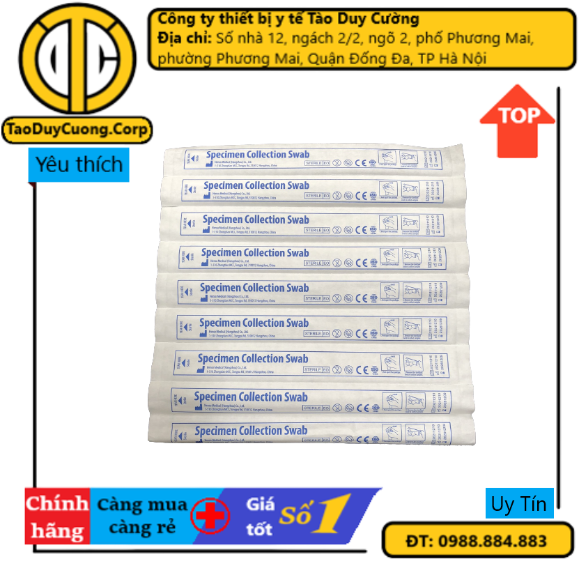 Combo 200 que tăm bông que tỵ hầu que test Covid 19