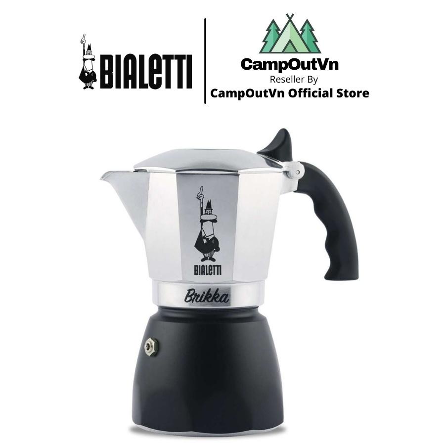 Ấm pha cà phê bialetti Brikka dã ngoại cắm trại 4 cup ý 2020 campoutvn