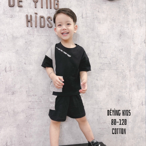 Bộ quần áo bé trai hiphop phong cách Hàn Quốc - Set bộ bé trai phối màu túi hộp Quảng Châu cao cấp cho bé 10-20kg mặc đi học đi chơi