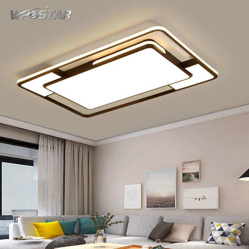 Modern Black LED Ceiling Light Square Rectangle Lighting for Living Room Bedroom Study Room Ceiling Lamp Light Fixture ราคา 1,104 บาท*ส่งฟรี