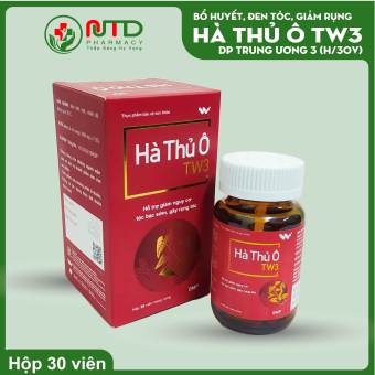 Viên uống Hà Thủ Ô TW3 (lọ 30V) hỗ trợ làm đen tóc, giảm rụng tóc, giảm nguy cơ tóc bạc sớm, nuôi dưỡng tóc
