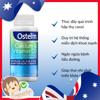 Combo canxi ostelin bầu 130v và elevit sau sinh 60v
