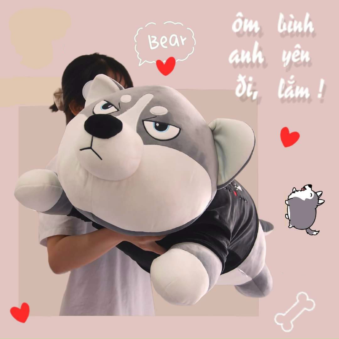 Chó bông husky ngáo to khổng lồ cao cấp gấu bông city