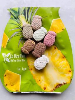 Tách lẻ 14 viên kẹo dứa giảm cân - ngọt nước