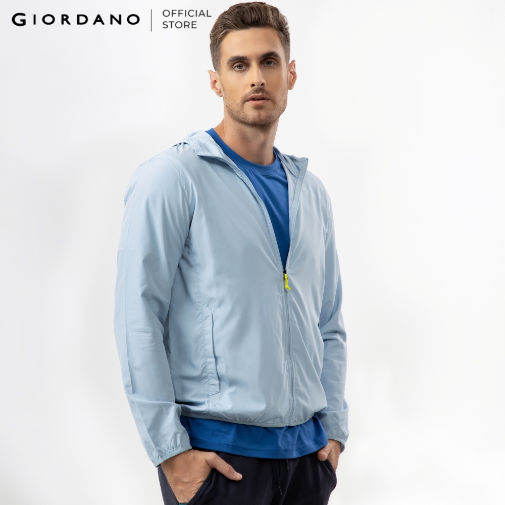 GIORDANO Áo Khoác Dù Nam Chống Nắng UPF 50+ Chất Mỏng Nhẹ Có Thể Gấp Gọn Windbreaker 01070001