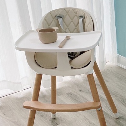 Ghế ăn dặm chân gỗ đa năng cho bé monmon style korea - ghế ăn đa năng cho bé tập ăn dặm mesuadanang
