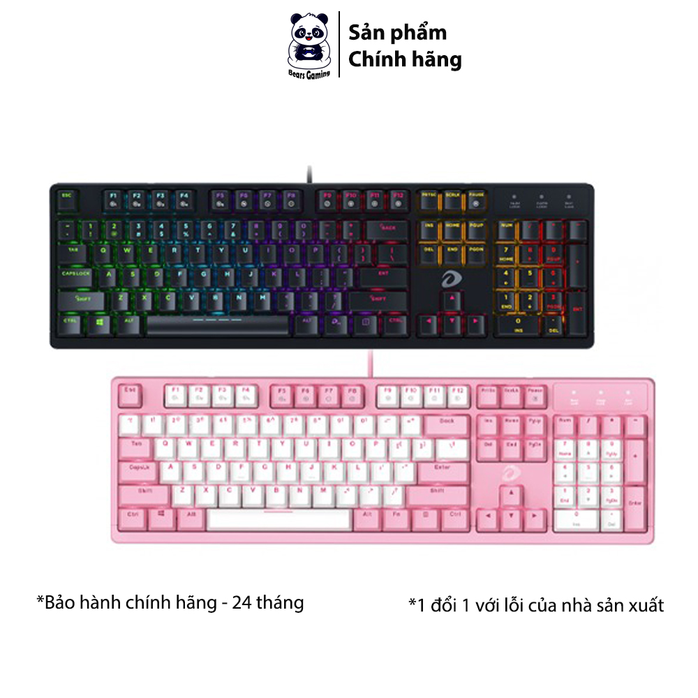 Dareu EK1280S | Bàn Phím Cơ Đen/Hồng (Blue/Red/Brown Switch)