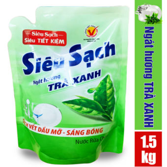 NEW- Nước rửa chén Lix 1,5kg chiết xuất từ lá trà xanh