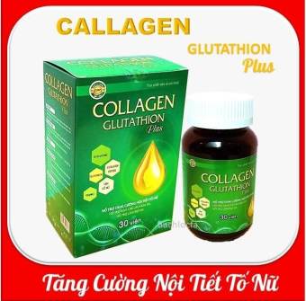 Viên uống đẹp da Collagen Glutathion Plus - thành phần sâm tố nữ 300mg, Isoflavons200mg Giúp tăng cường nội tiết tố, hết nám, sạm