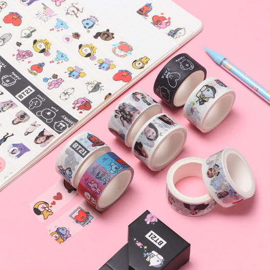 1 Băng Dính BTS BT21 5M Giấy Miếng Dán Sổ Lưu Niệm Miếng Dán Giấy Nhật Ký Làm Sổ Lưu Niệm Tự Làm TWICE Blackpink