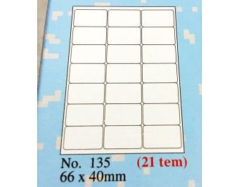 Giấy Decal A4 Tomy 135 [ 100 Tờ - 2100 Nhãn 66 x 40mm ]