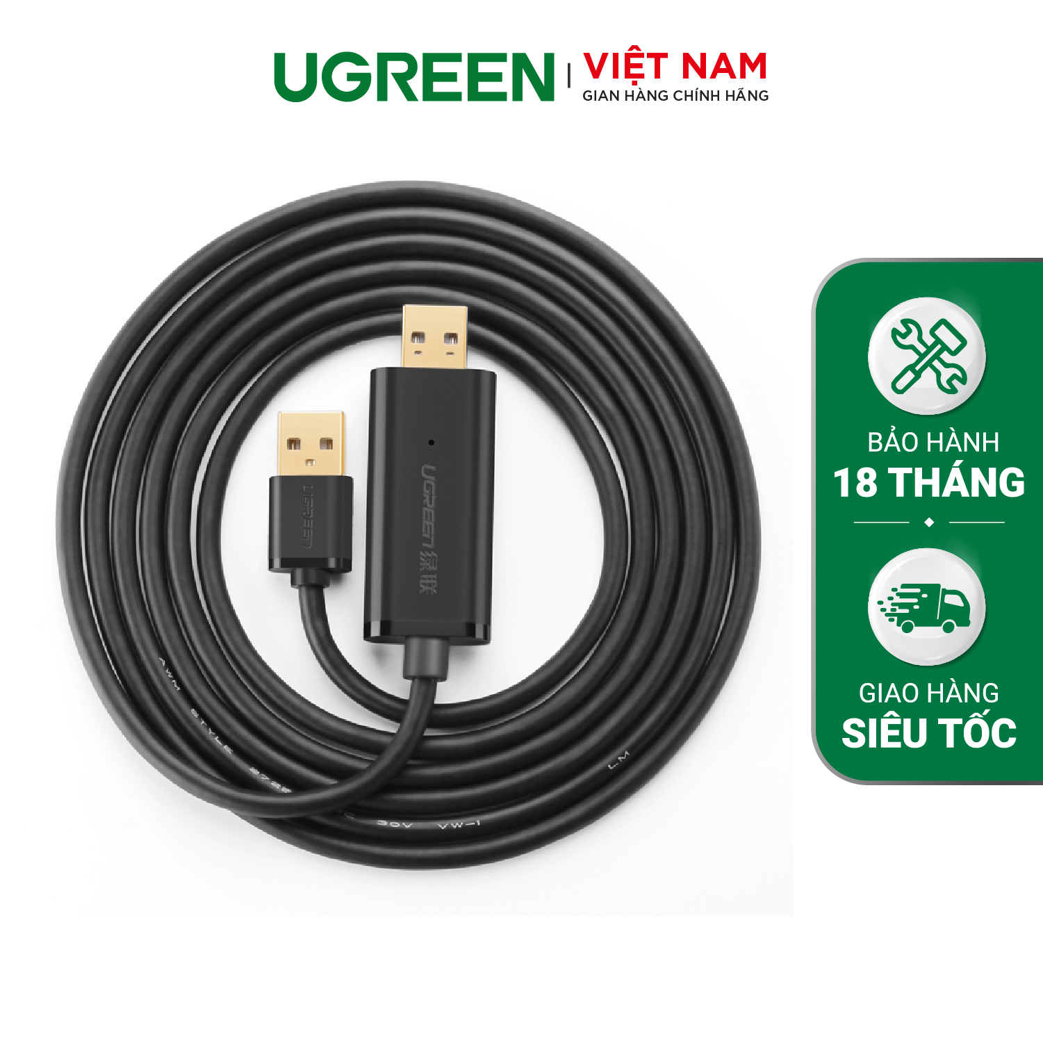 Dây usb 2.0 truyền dữ liệu giữa các máy tính dài 2-3m ugreen us166 20226