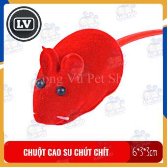 Chuột cao su chút chít đồ chơi cho chó mèo Long Vũ Pet Shop size 6cm