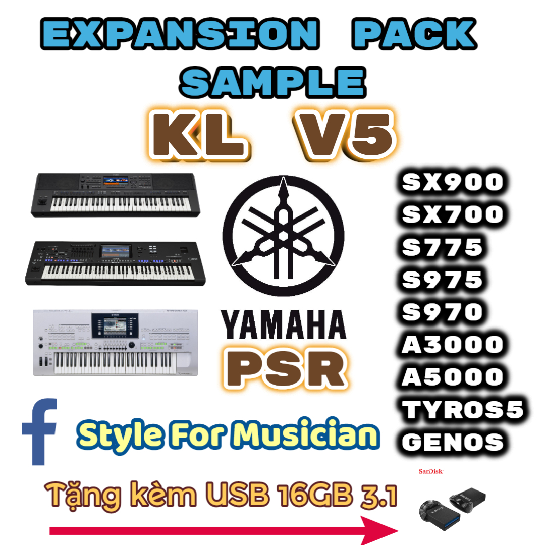 Sample Khánh Linh V5 For All Yamaha PSR S970 S770 S775 S975 A3000 SX900 SX700 Genos Tyros 5 tặng kèm USB 16GB