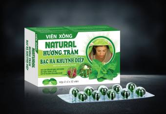 Viên xông thảo dược  Natural Hương Tràm,Bạc Hà Khuynh Diệp,Tinh Dầu Thông Đỏ, Gừng Húng Chanh Hỗ Trợ Giảm Viêm Đường Hô Hấp ,Giảm Ho, Hóa Đờm, Giảm Đau Rát Họng, Khàn Tiếng Do Viêm Họng, Viêm Phế Quản-hộp 20 viên