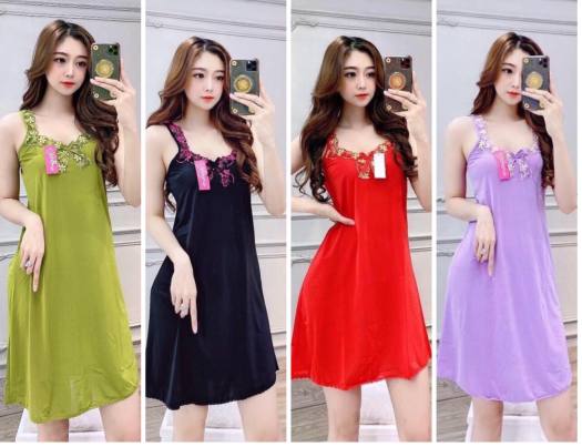 Đầm thun lạnh mặc nhà,Váy ngủ,Đầm mặc nhà