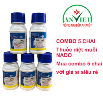COMBO 5 CHAI CHẾ PHẨM DIỆT MUỖI NADO 100ml; diệt các loại muỗi gây hại, an toàn cho mọi gia đình