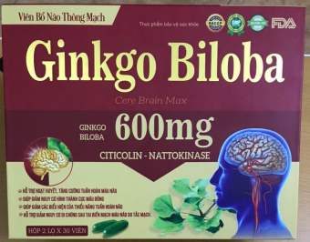 TPCN  *****GINKGO BILOBA Cere Brain Max  600mg***Viên bổ não thông mạch ***thực phẩm bảo vệ sức khỏe**" GinKgo Biloba Cere Brain Max GINKGO BILOBA   600mg CITICOLIN-NATTOKINASE