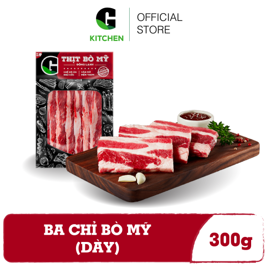 Ba Chỉ Bò Mỹ Cắt Dày G Kitchen 300g