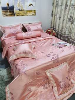Bộ chăn ga gối gấm lụa 7 món cao cấp ( MS 02)