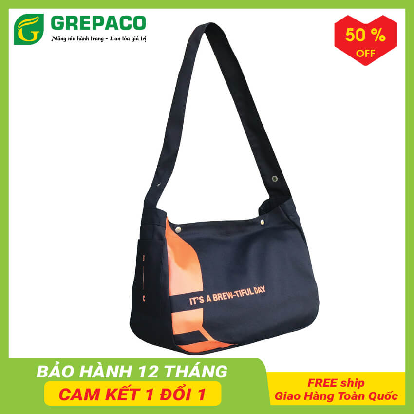 Túi Tote Xách Vải Bố Canvas Thời Trang Nữ Đeo Vai Màu Đen Size To (Lớn) In Chữ Có Ngăn Phụ Bên Trong, Dành Cho Công Sở Đi Làm, Sinh Viên Đi Học, Chơi Du Lịch, Picnic, Gym, Shopping GrepacoBags TT15 - Hàng Chính Hãng