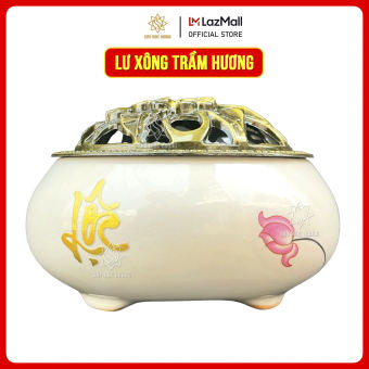 Lư xông trầm hương bằng gốm sứ cao cấp Sơn Mộc Hương