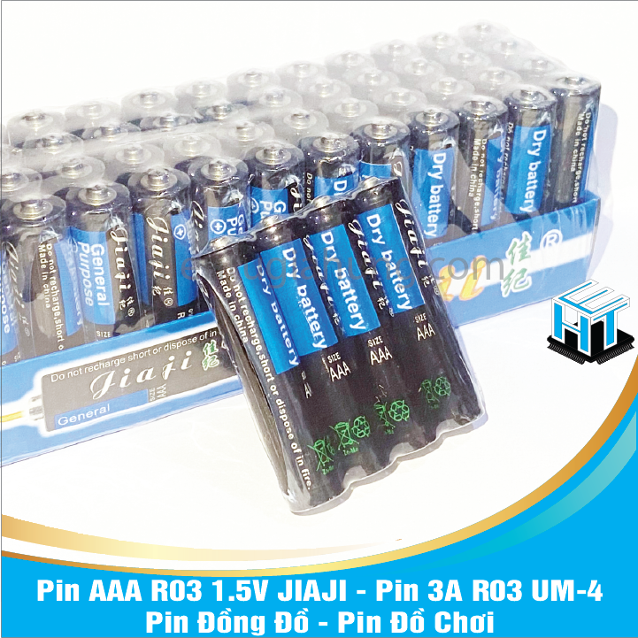 Vỉ 4 viên pin aaa r03 1.5v jiaji - pin 3a r03 um-4 - pin đồng đồ - pin đồ chơi