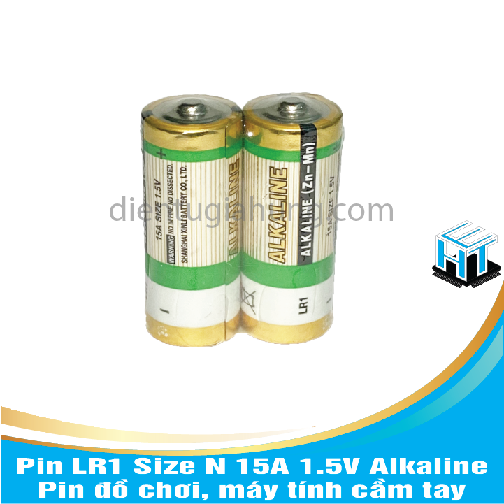 Vỉ 2 viên pin lr1 size n 15a 1.5v alkaline dùng cho đồ chơi, máy tính cầm tay