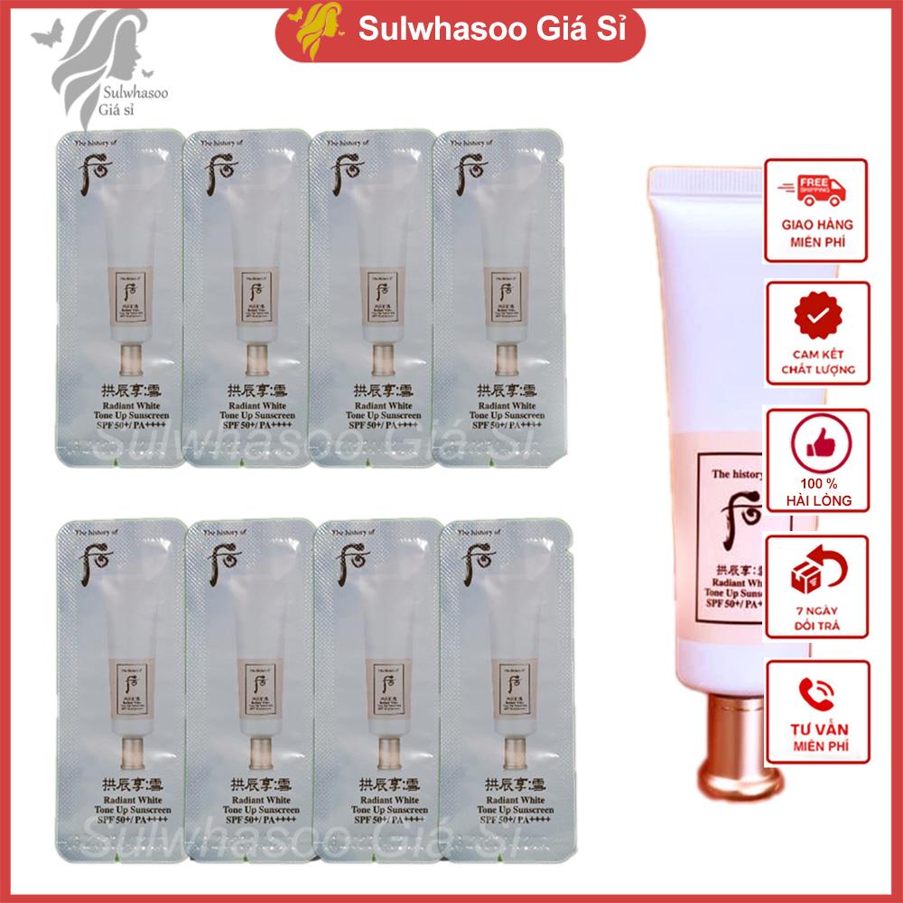 Combo 30 gói Kem chống nắng dưỡng trắng nâng tone Whoo Radiant White Tone Up Sunsreen SPF50+/ PA++++ sulwhasoogiasi