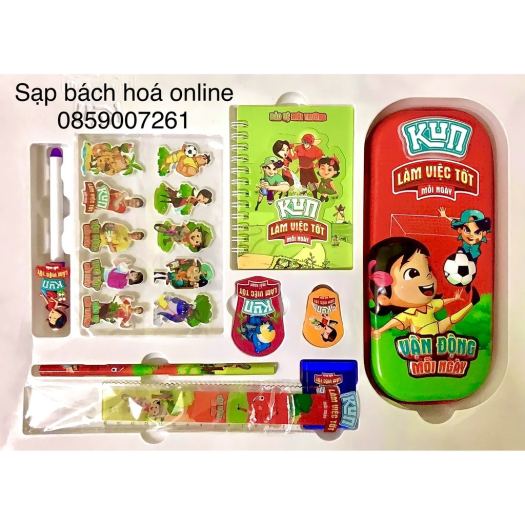 卍  Bộ đồ dùng học tập Kun - Bộ đồ dùng Kun set 9 món cao cấp