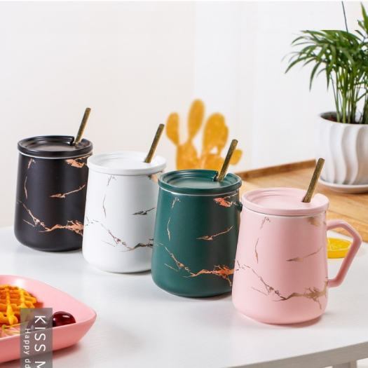 Cốc Đánh Răng Gốm Sứ ,Bộ Cốc Đựng Bàn Chải Đánh Răng Bằng Sứ Vân Đá