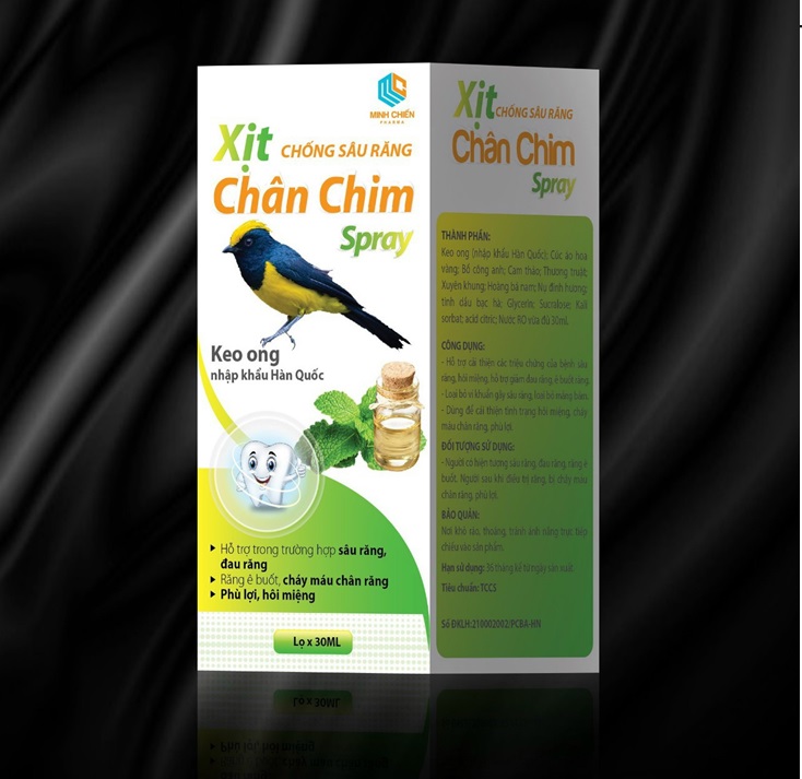 Xịt chống sâu răng chân chim spray – thành phần keo ong nhập khẩu hàn quốc- giúp cải thiện các triệu chứng của bệnh sâu răng, hôi miệng, chảy máu chân răng ,giảm đau răng, ê buốt- lọ 30ml