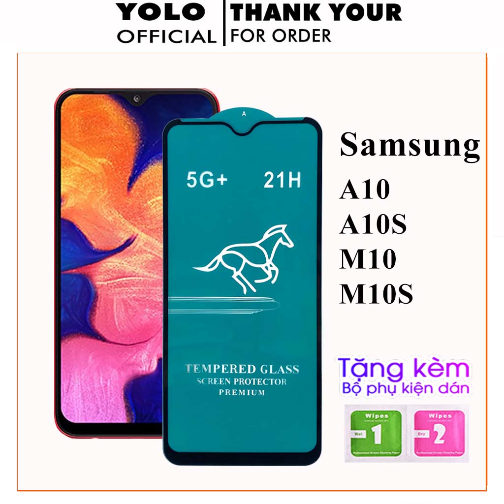 Kính Cường Lực Samsung A10 A10s M10 M10s Full Màn Trong Suốt Cảm Ứng Nhạy Tặng kèm Khăn Lau